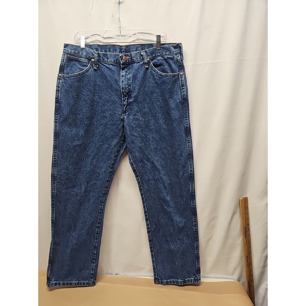 Wrangler Men Blue Cowboy Cut Original Fit Jeans Stonewashed 1013mwzgk Size 36x30 - Picture 3 of 16
